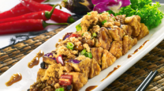 Fried Eggplant with Minced Pork